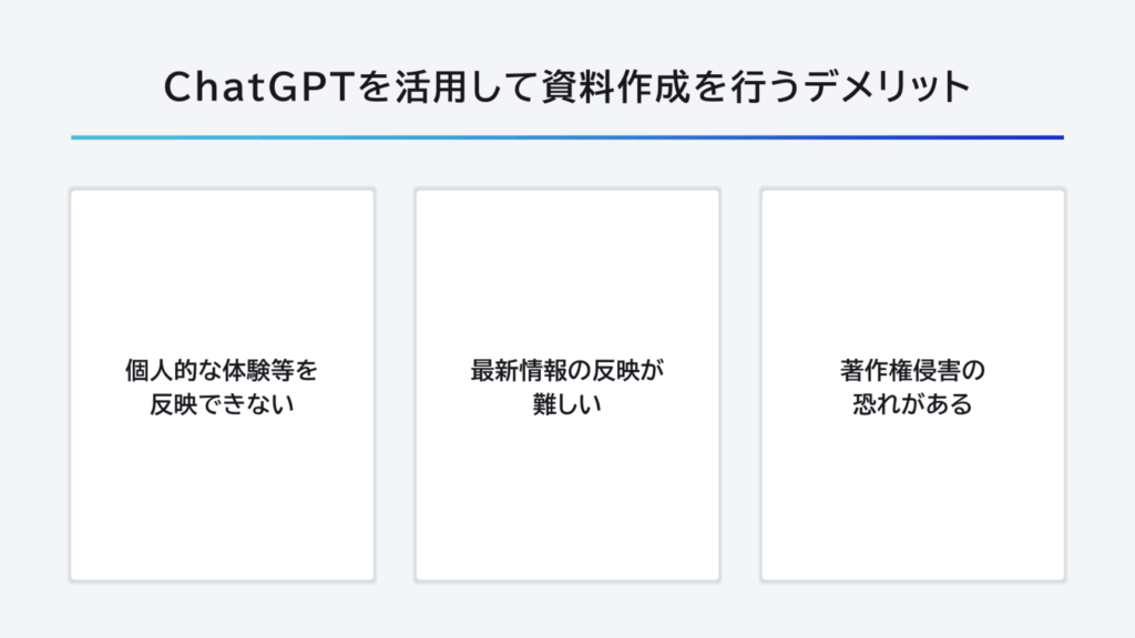 ChatGPTを活用して資料作成を行うデメリット
