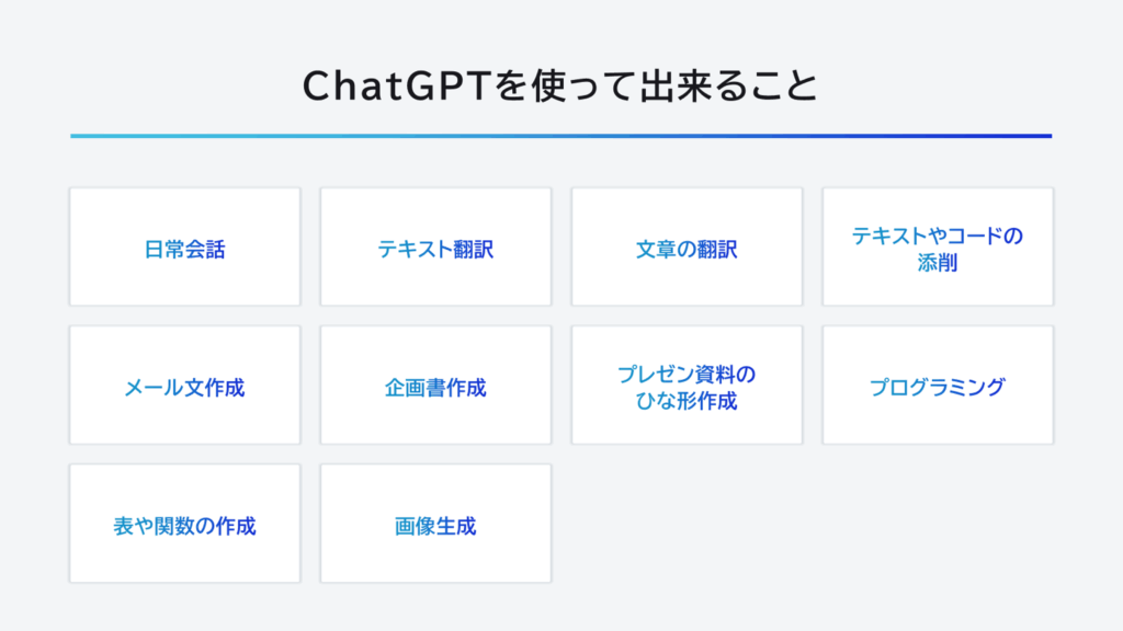 chatGPTを使って出来ること