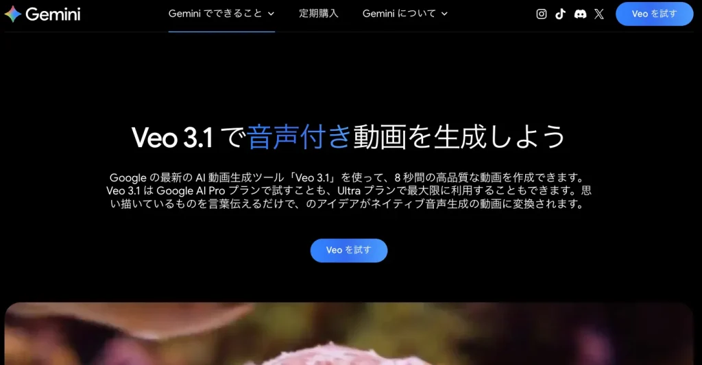 geminiの使い方-音声やBGMのついた動画の生成