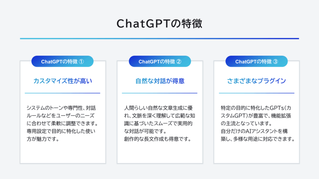 chatGPTの特徴
