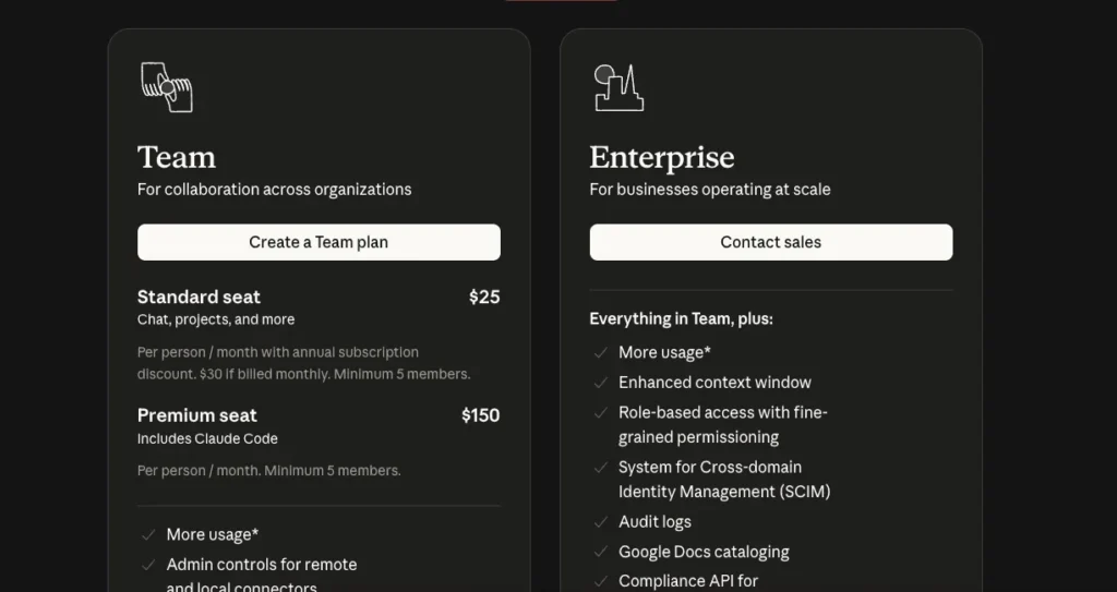 claudeの企業向けプラン-チームプラン、エンタープライズ契約